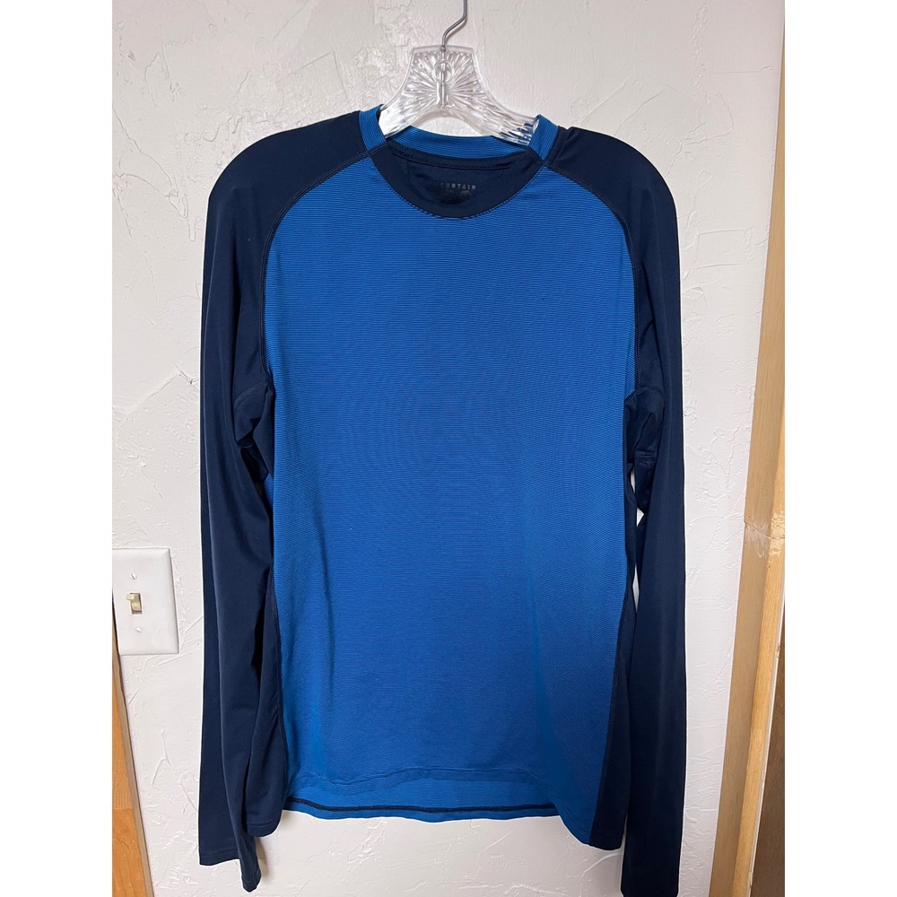Mountain Hardwear‎ Mens Wicked Tech Long Sleeve Shirt Blue Navy Striped M Medium